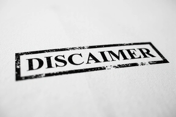 Legal disclaimer stamp on a document